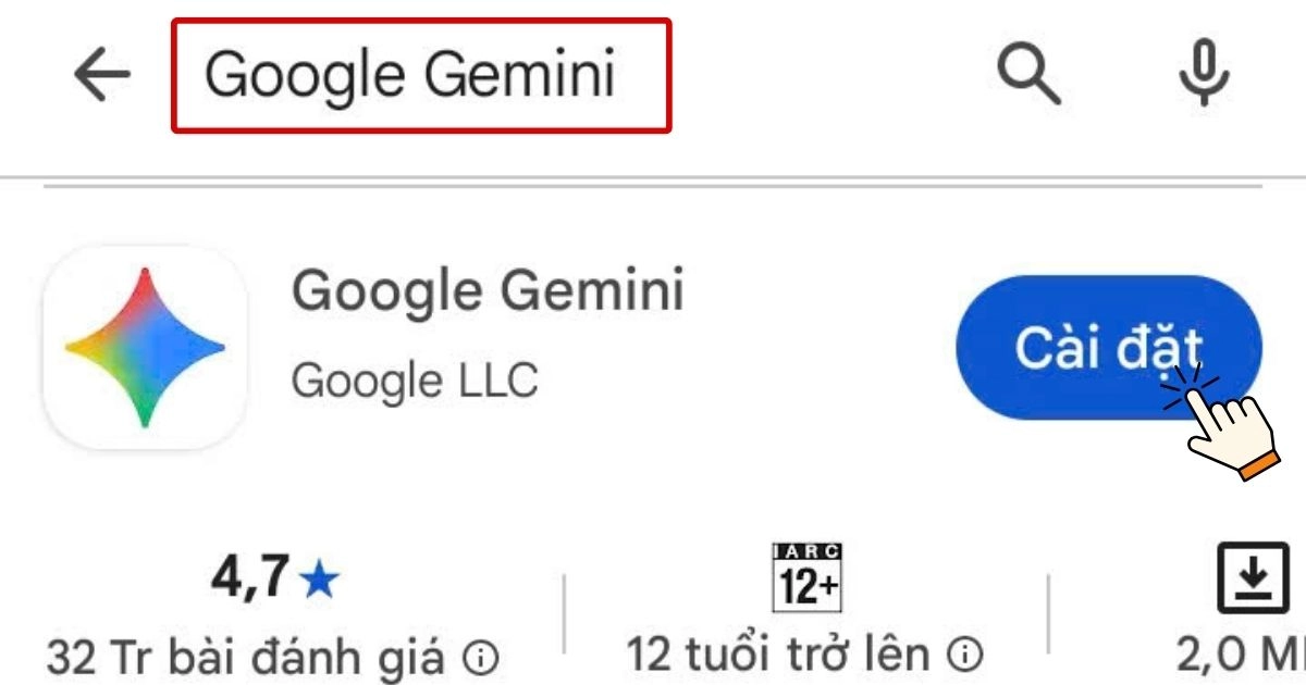 Cài đặt ứng dụng Gemini trên Android