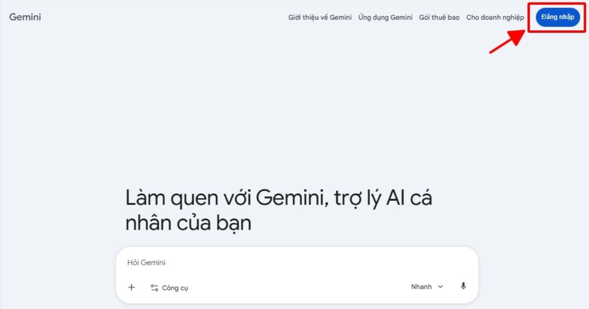 Cách đăng nhập Gemini máy tính