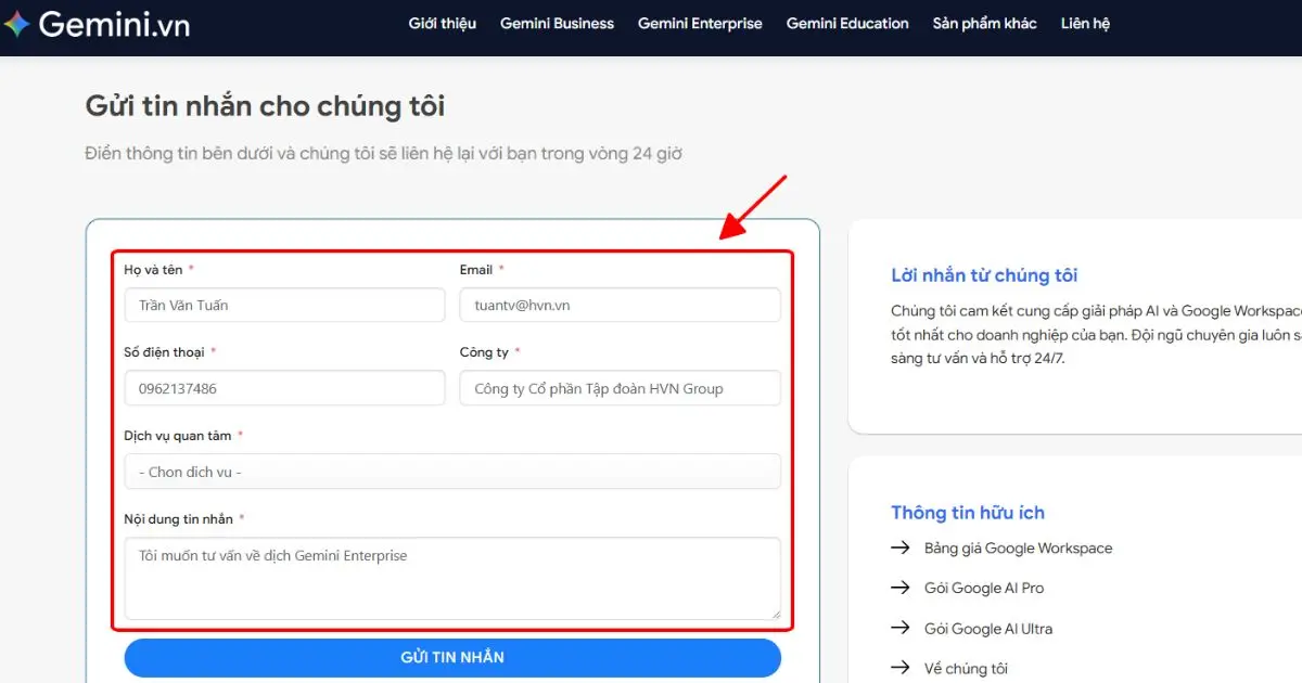 Hướng dẫn đăng ký Gemini chính hãng