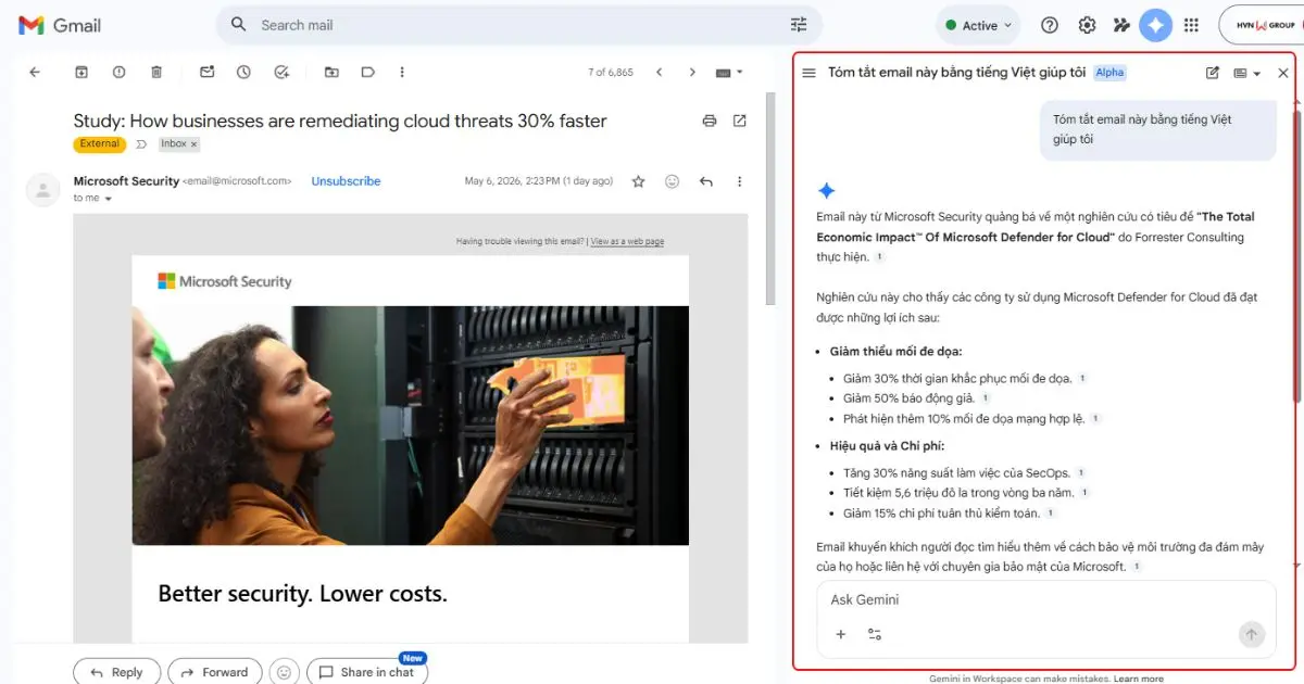 Hướng dẫn sử dụng Gemini trong Gmail
