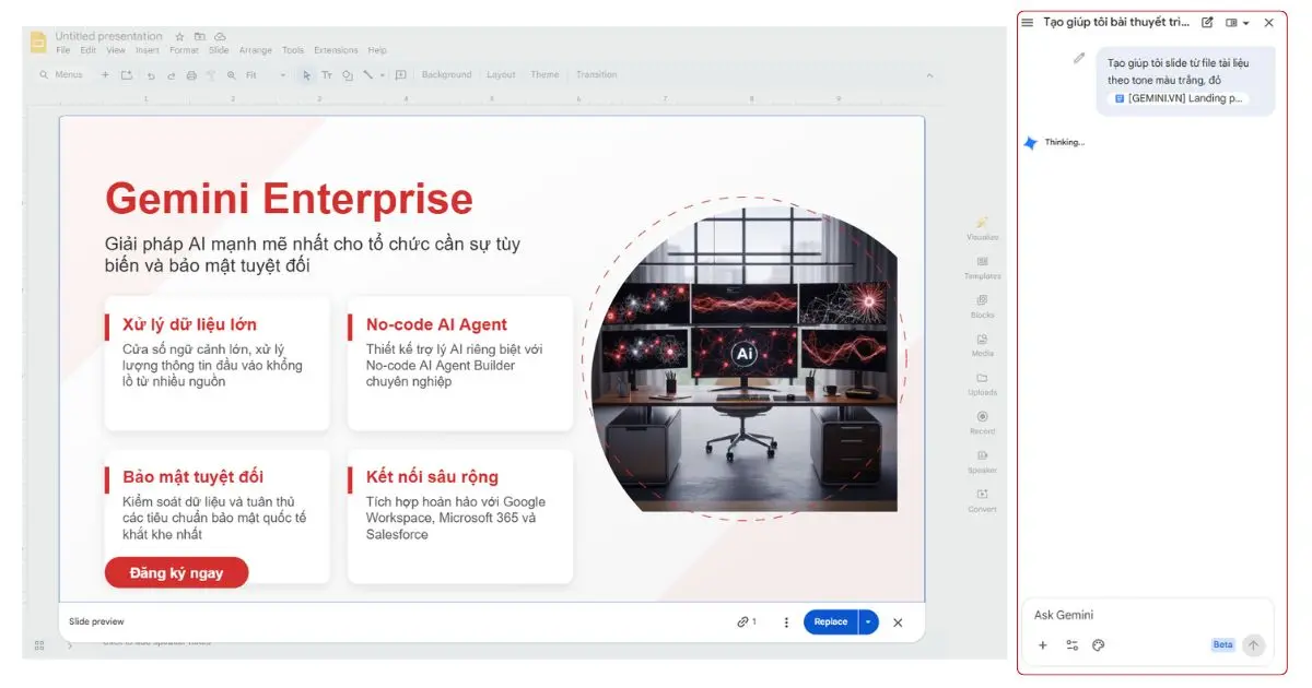 Hướng dẫn sử dụng Gemini trong Slides