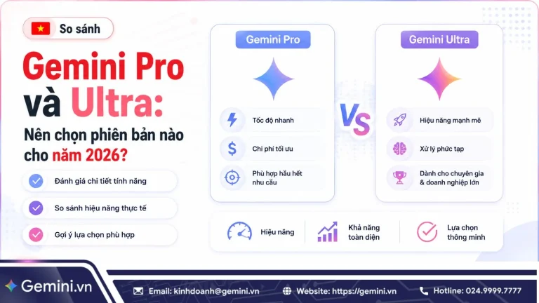 So sánh Gemini Pro và Ultra cập nhật 2026