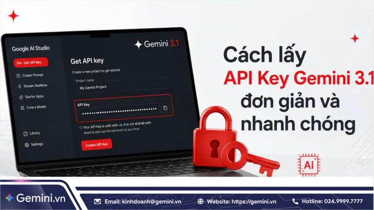 Cách lấy API Key Gemini 3.1