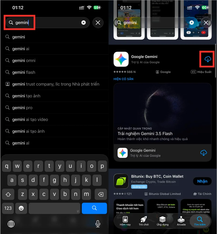 Hướng dẫn Download Gemini và sử dụng trên điện thoại 