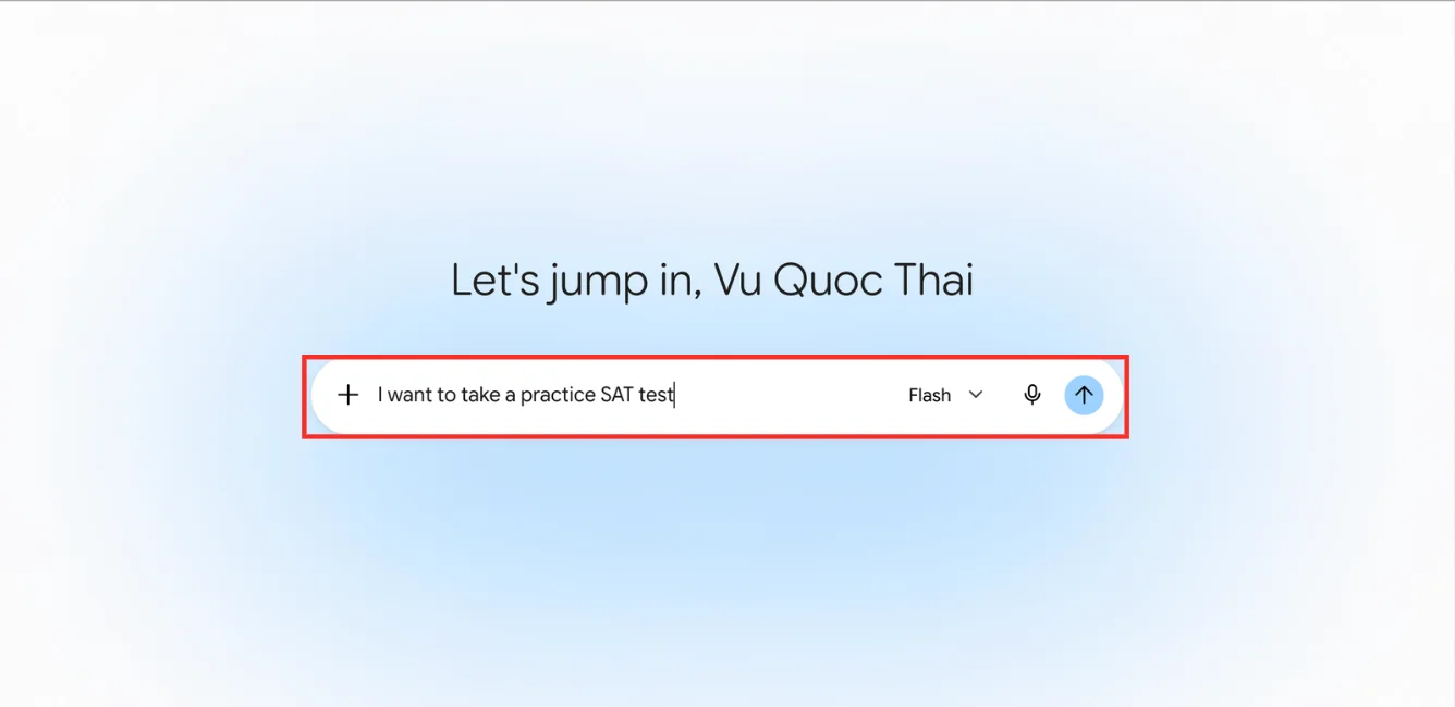 Hướng dẫn sử dụng tính năng thi thử SAT trên Gemini