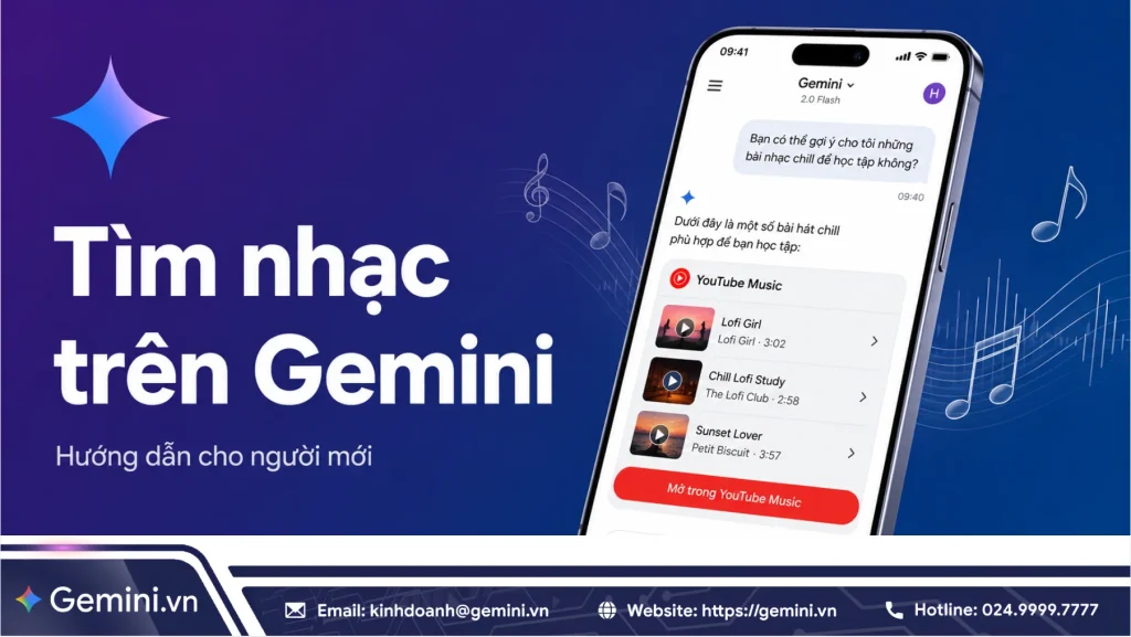Hướng dẫn tìm nhạc YouTube Music trên Gemini cho Newbie
