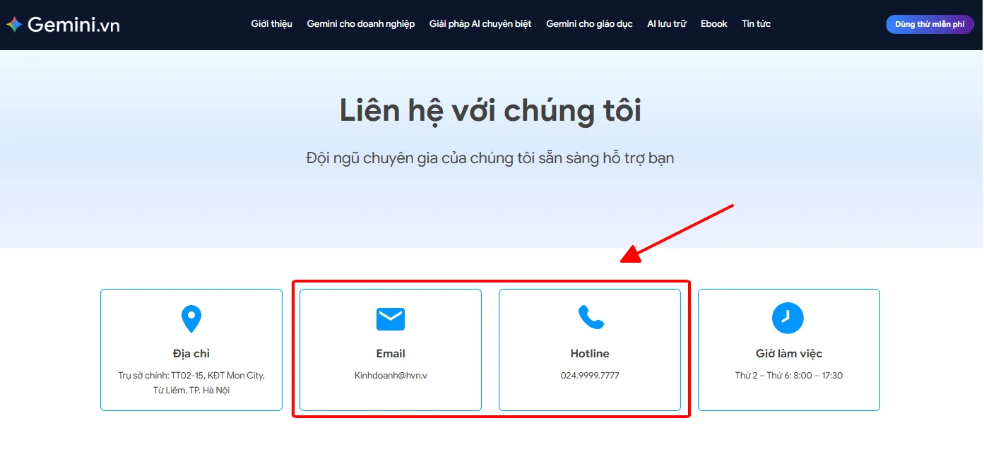 Cách liên hệ hỗ trợ xử lý Gemini bị lỗi