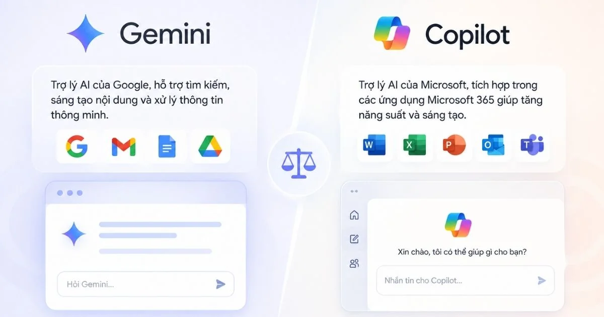 tổng quan so sánh Gemini và Copilot