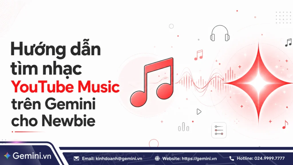 tìm nhạc youtube music trên gemini