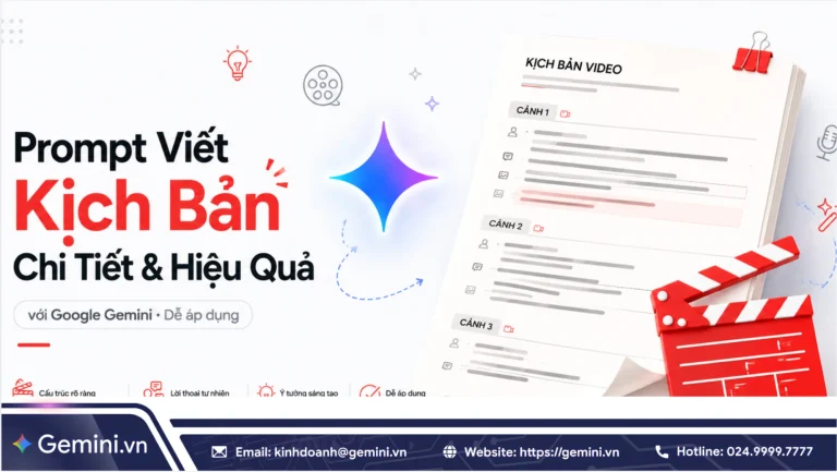 Prompt viết kịch bản với Google Gemini chi tiết, dễ áp dụng và hiệu quả
