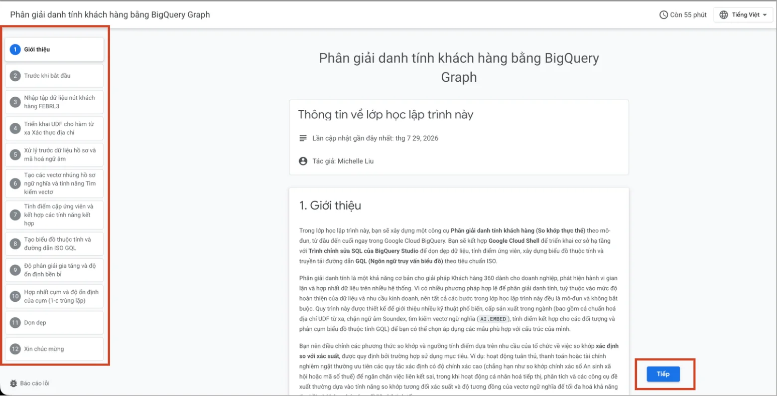 Hướng dẫn bắt đầu với Gemini Codelabs