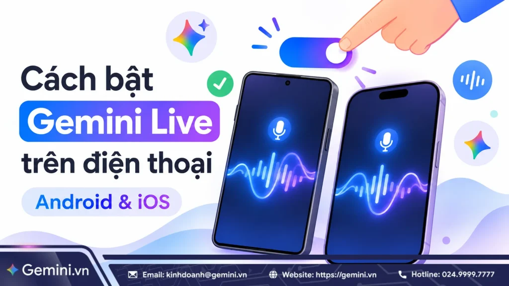 cách bật gemini live trên điện thoại