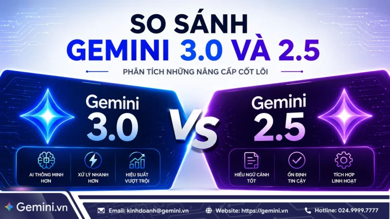 So sánh Gemini 3.0 và 2.5