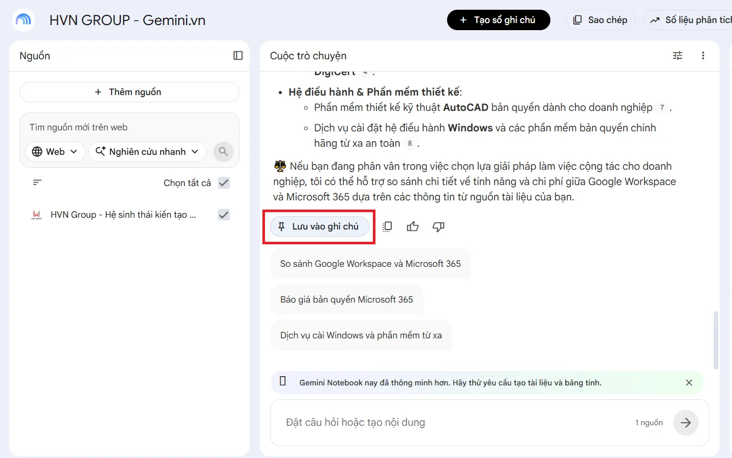 lưu ghi chú notebooklm