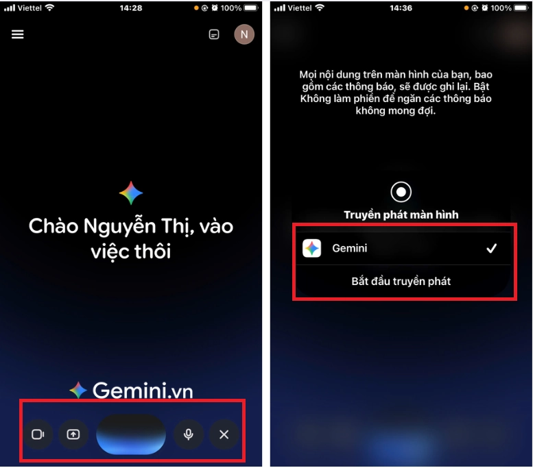 sử dụng gemini live iphone