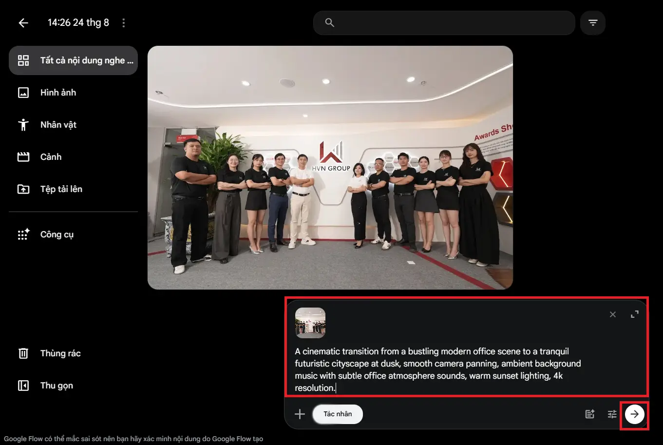 tải ảnh đầu vào google flow