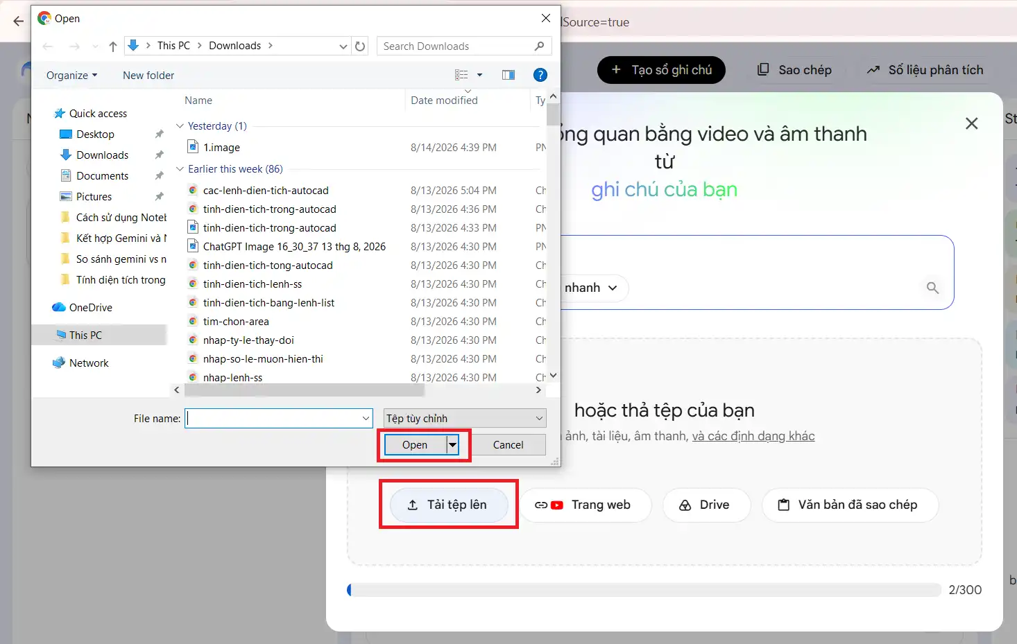 tải tệp lên notebooklm