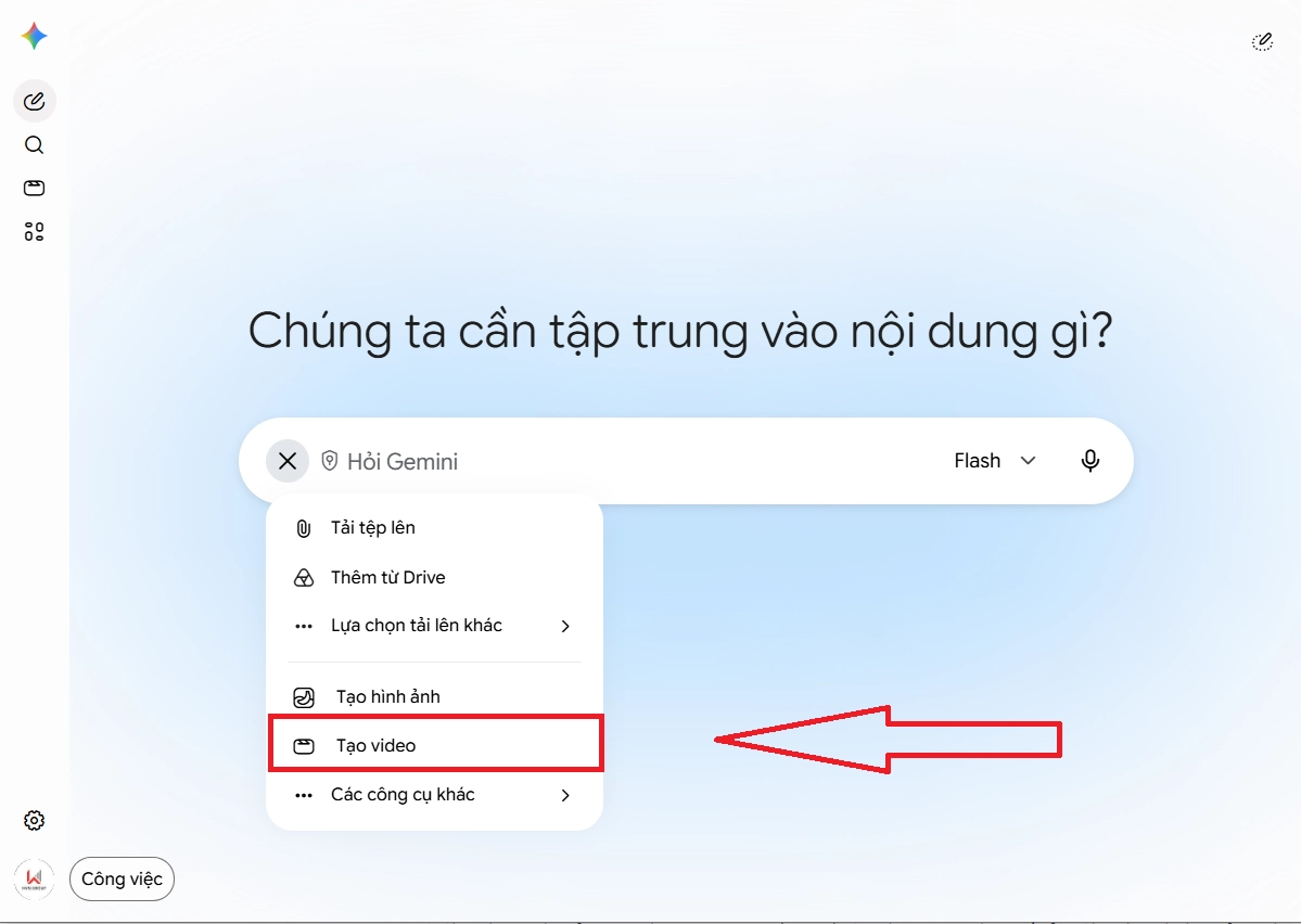 tạo video gemini