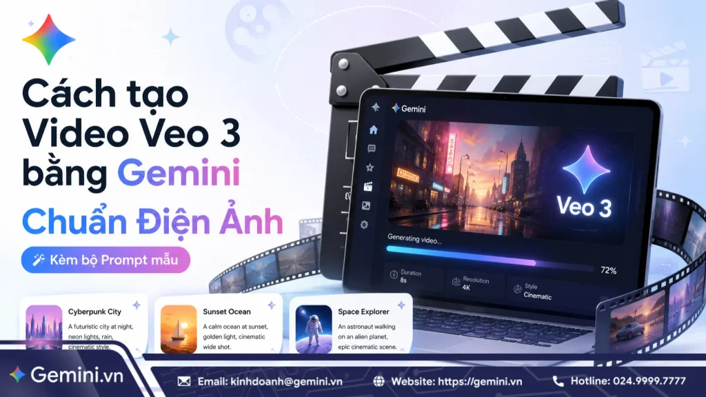 tạo video veo 3 bằng gemini