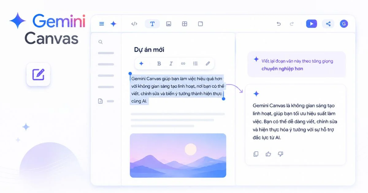Tính năng nổi bật của Gemini Canvas 