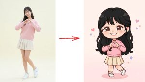 Prompt-bien-anh-that-thanh-chibi-2D