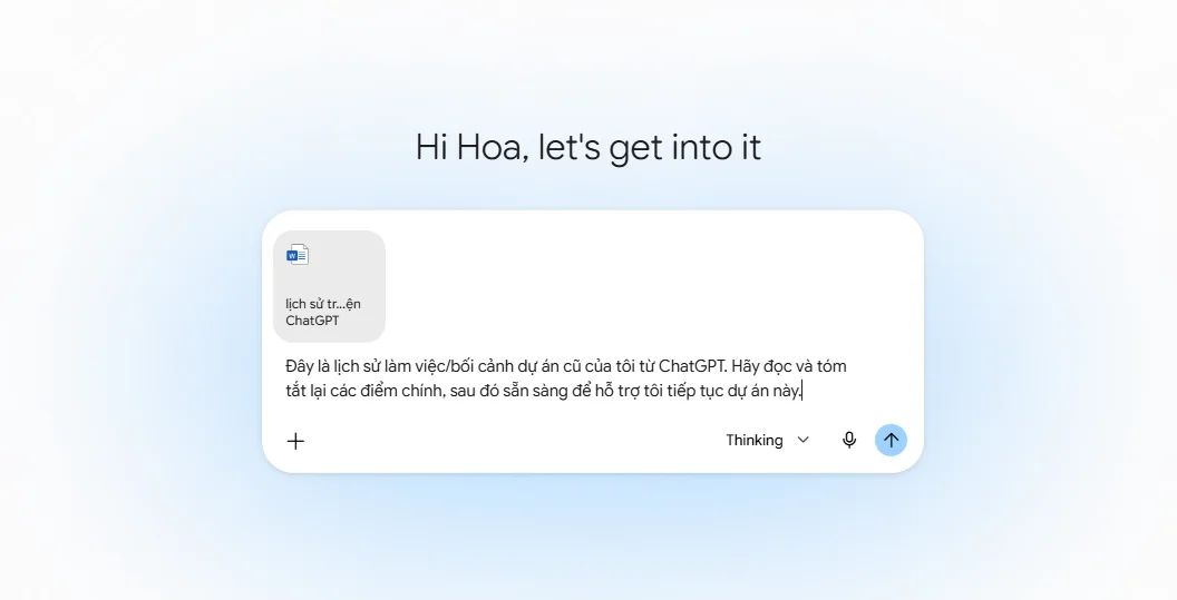 Chi tiết cách chuyển dữ liệu từ chatgpt sang gemini từ A đến Z