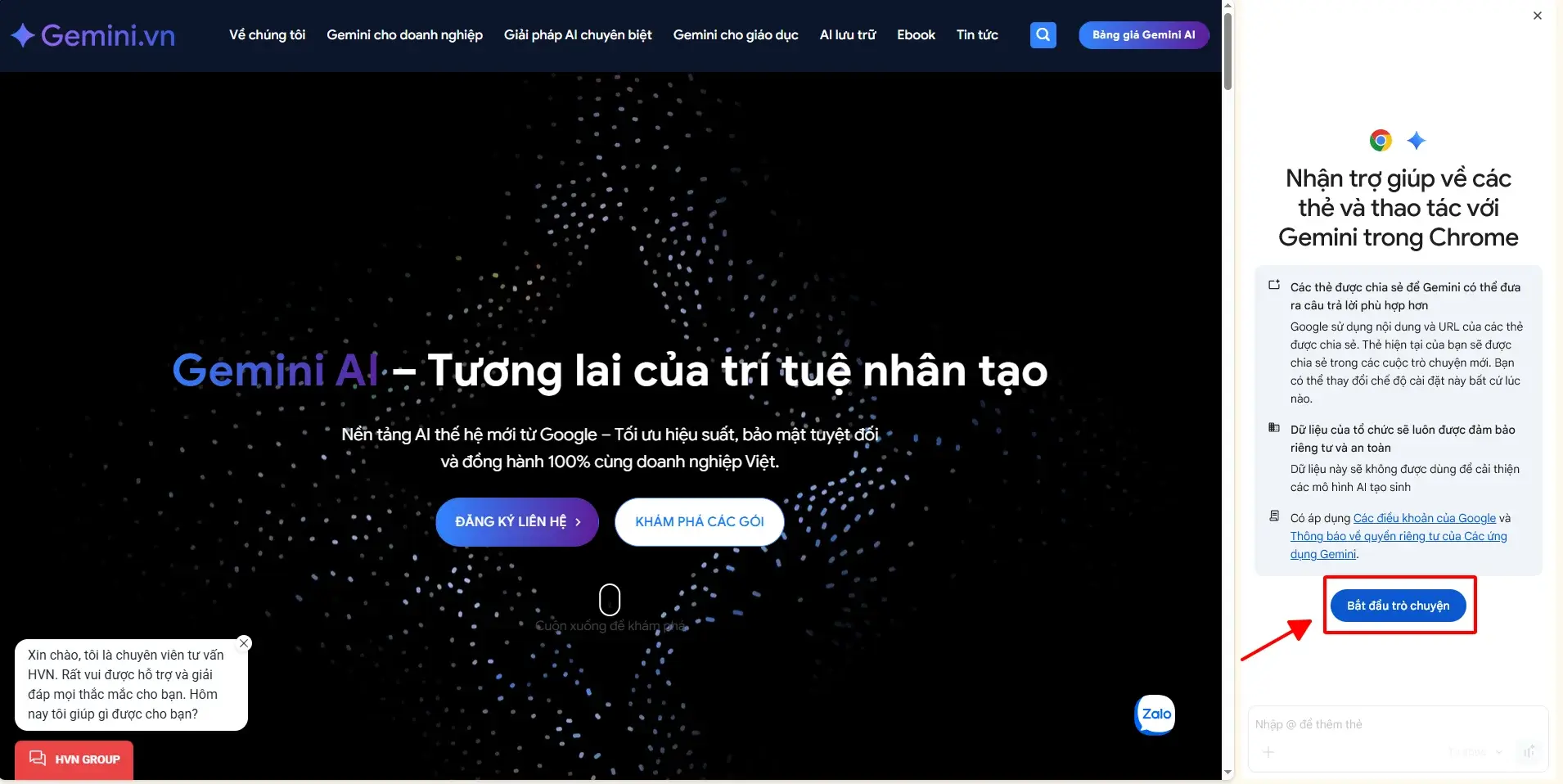 Hướng dẫn sử dụng gemini chrome extension mới nhất