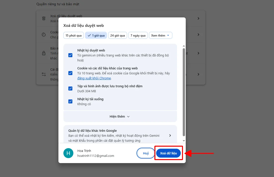 các lỗi thường gặp trên gemini chrome extension