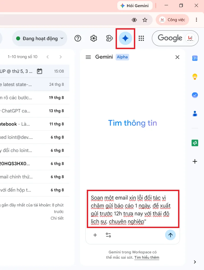 soạn email tự động
