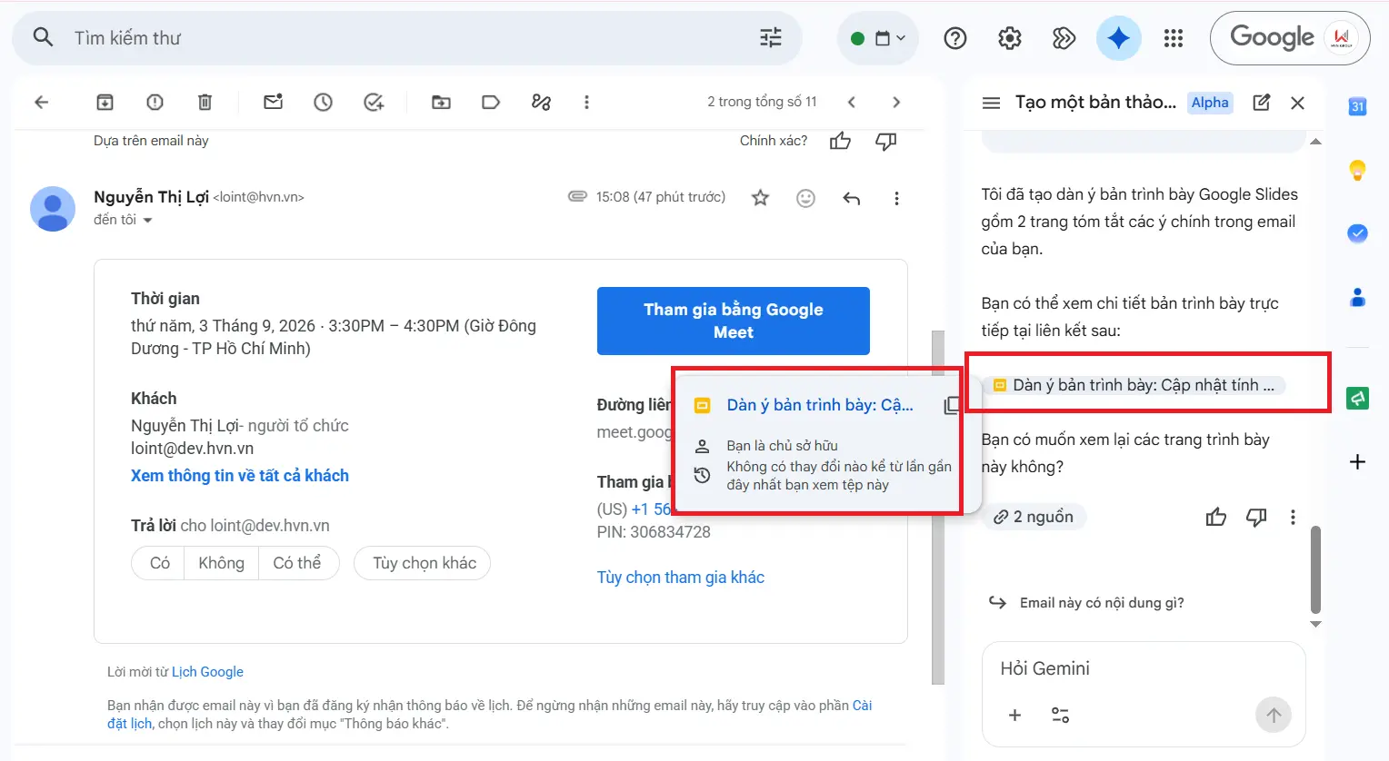 tạo bản trình bày trên google slide