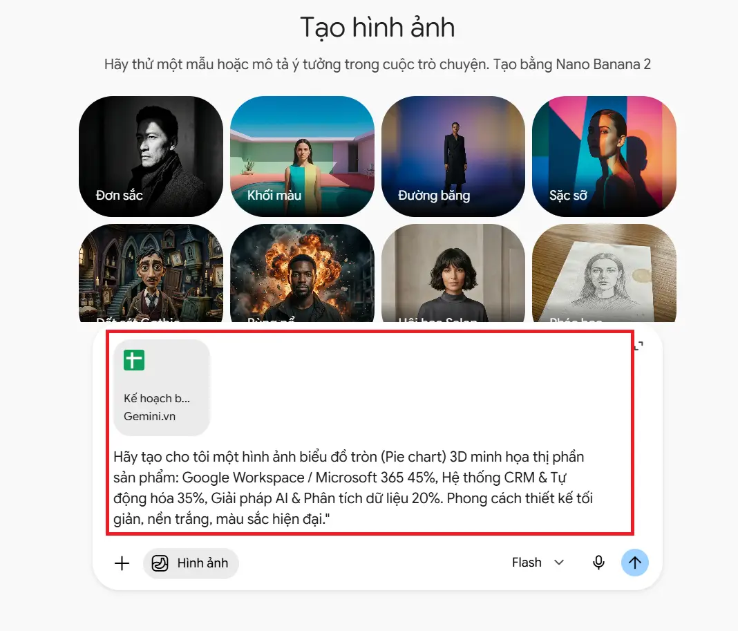 tạo biểu đồ bằng hình ảnh gemini