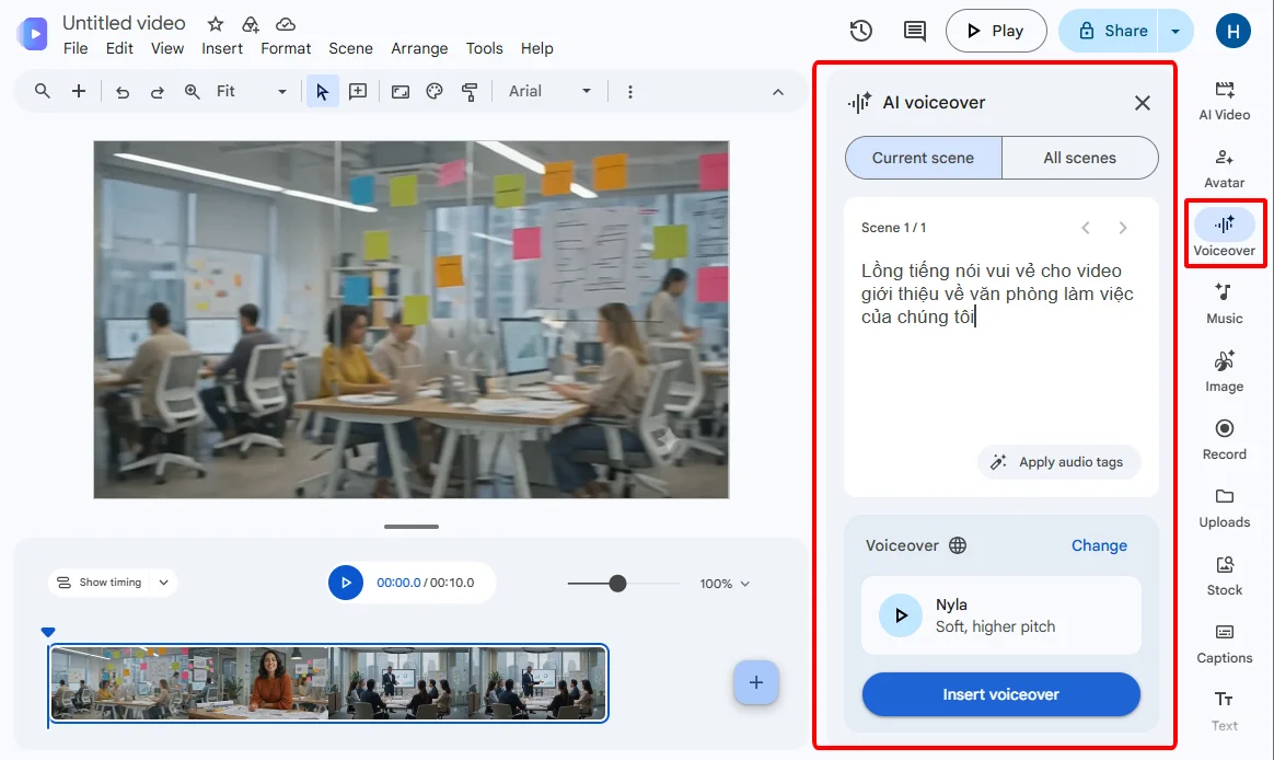 Tạo video nhanh chóng với Google Vids