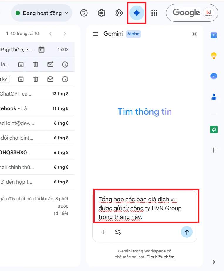 tổng hợp thông tin gmail