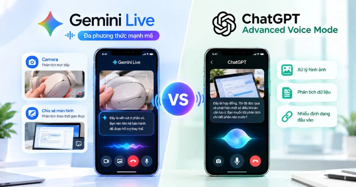 so sánh gemini live vs ChatGPT advanced voice mode khác nhau như thế nào