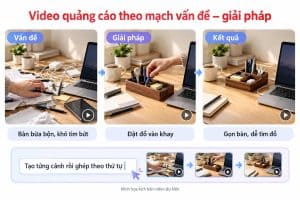 Prompt tạo video quảng cáo theo mạch vấn đề - giải pháp