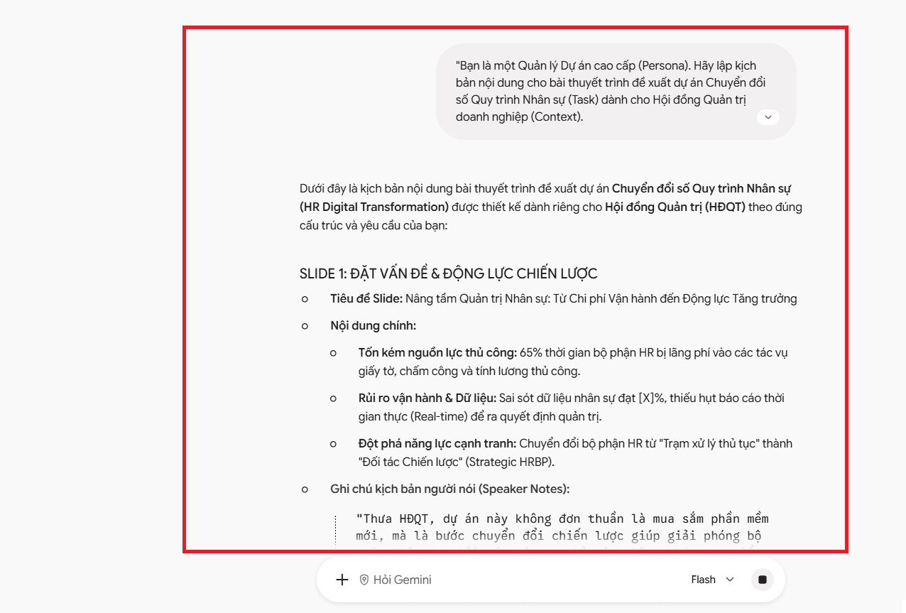 Cách dùng tạo Slide thuyết trình bằng Gemini AI cực nhanh và hiệu quả 16 Tạo bài thuyết trình đề xuất dự án (Project Proposal)