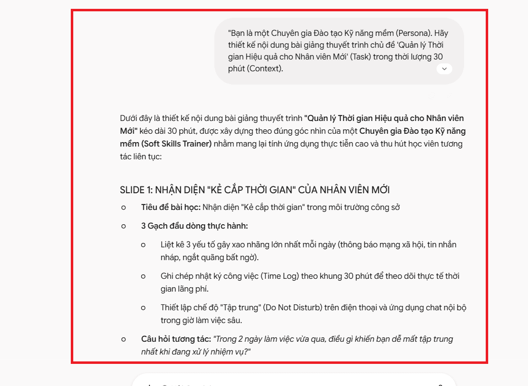 Cách dùng tạo Slide thuyết trình bằng Gemini AI cực nhanh và hiệu quả 18 Tạo slide bài giảng / Đào tạo nội bộ