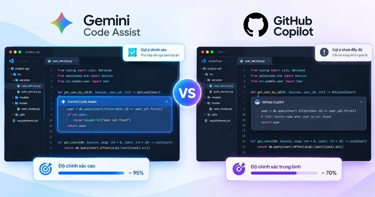 Gemini Code Assist vs Github Copilot có gì khác biệt